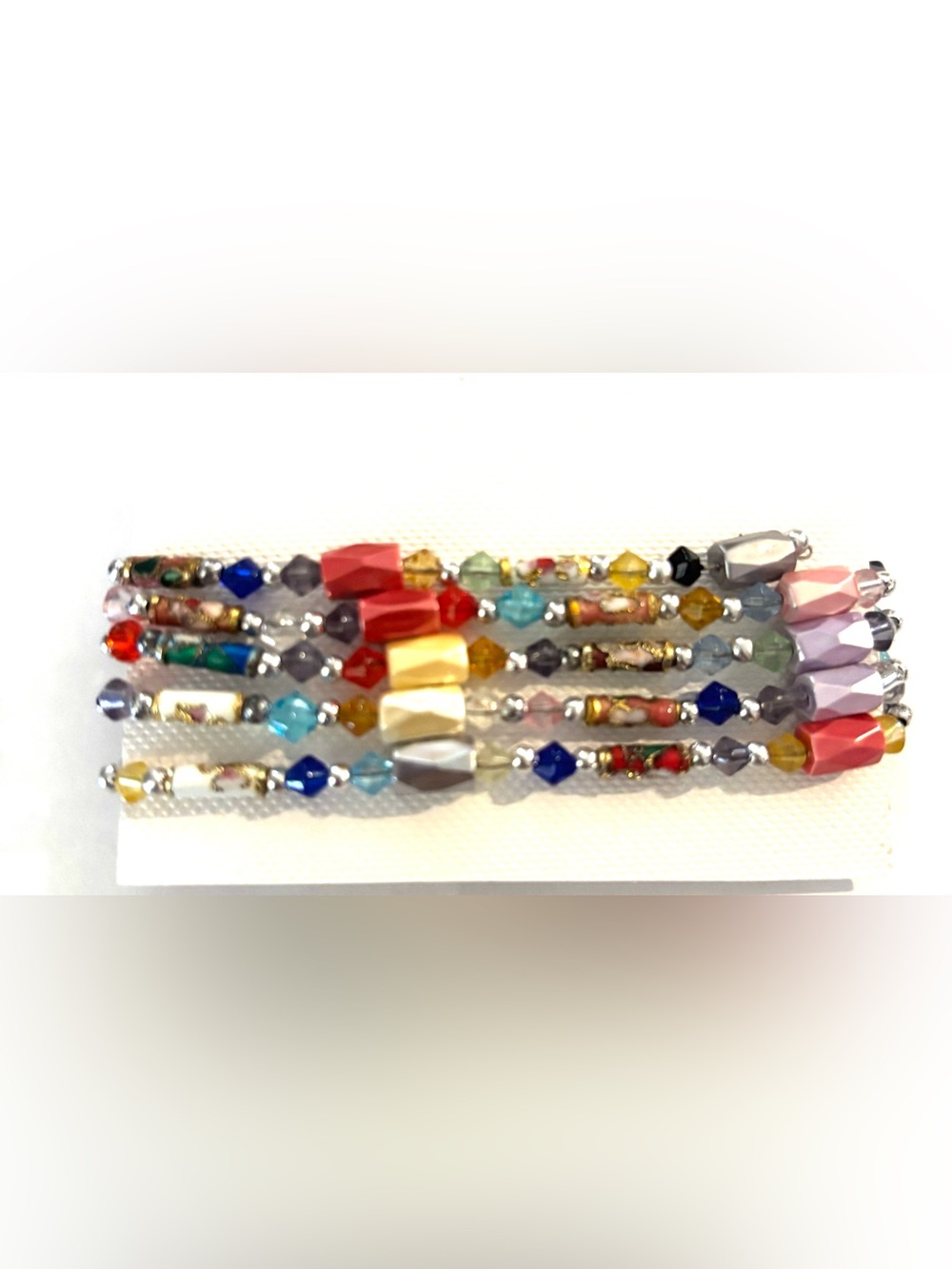 Magnet choker bracelet anklet Multicolor Faceted Beaded Stretch Bracelet Set by